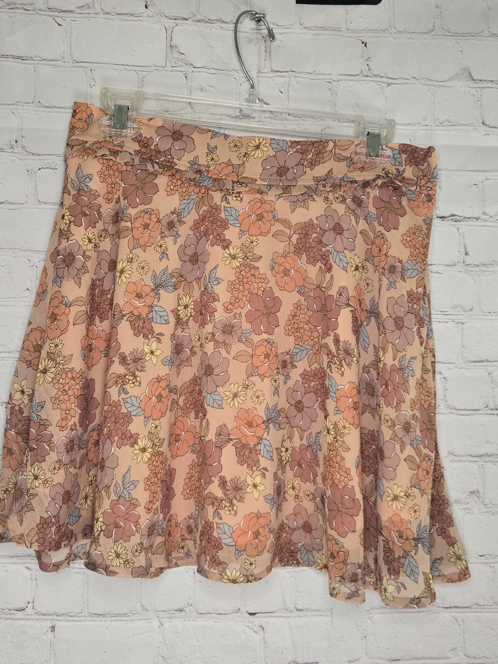 Sadie & Sage Peach Floral Circle Skirt